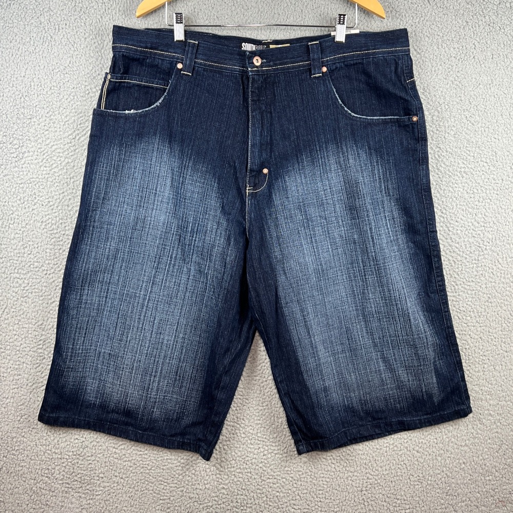 NWT Southpole Mens Denim Shorts Sz 42 Dark Wash Baggy Y2K Streetwear Raw Indigo